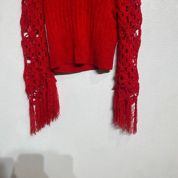 Michael Simon Red Cropped Sample Vintage Sweater Sz M - Picture 4 of 12